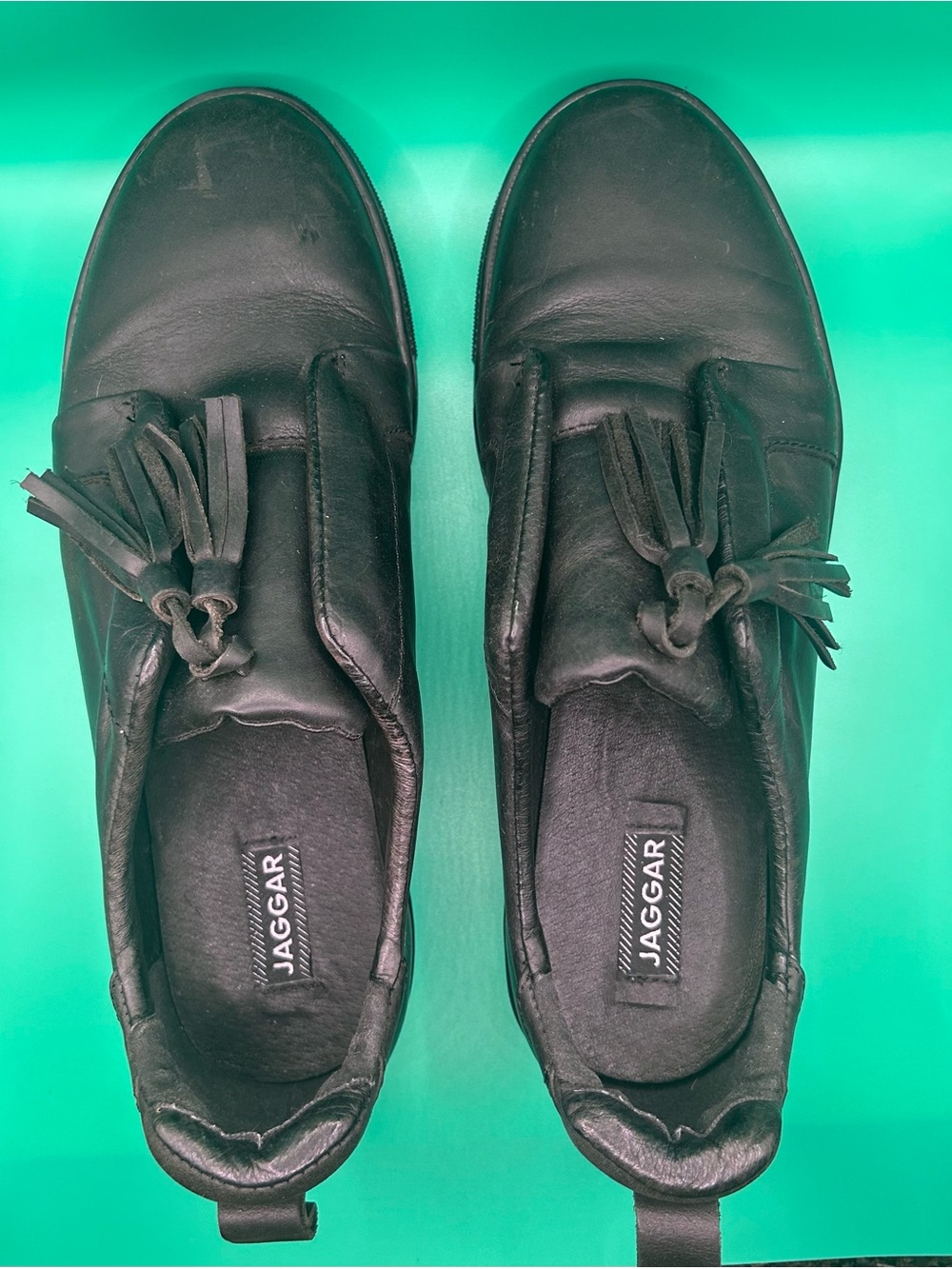 JAGGAR Black Leather Tassel Loafers for Women - Office - Work - Preppy